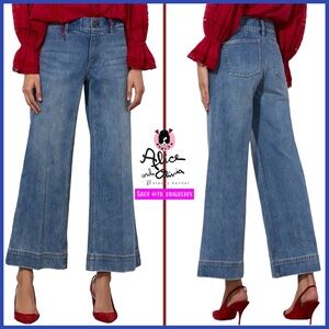 Alice + Olivia Slay Blue Cropped Ankle Jeans